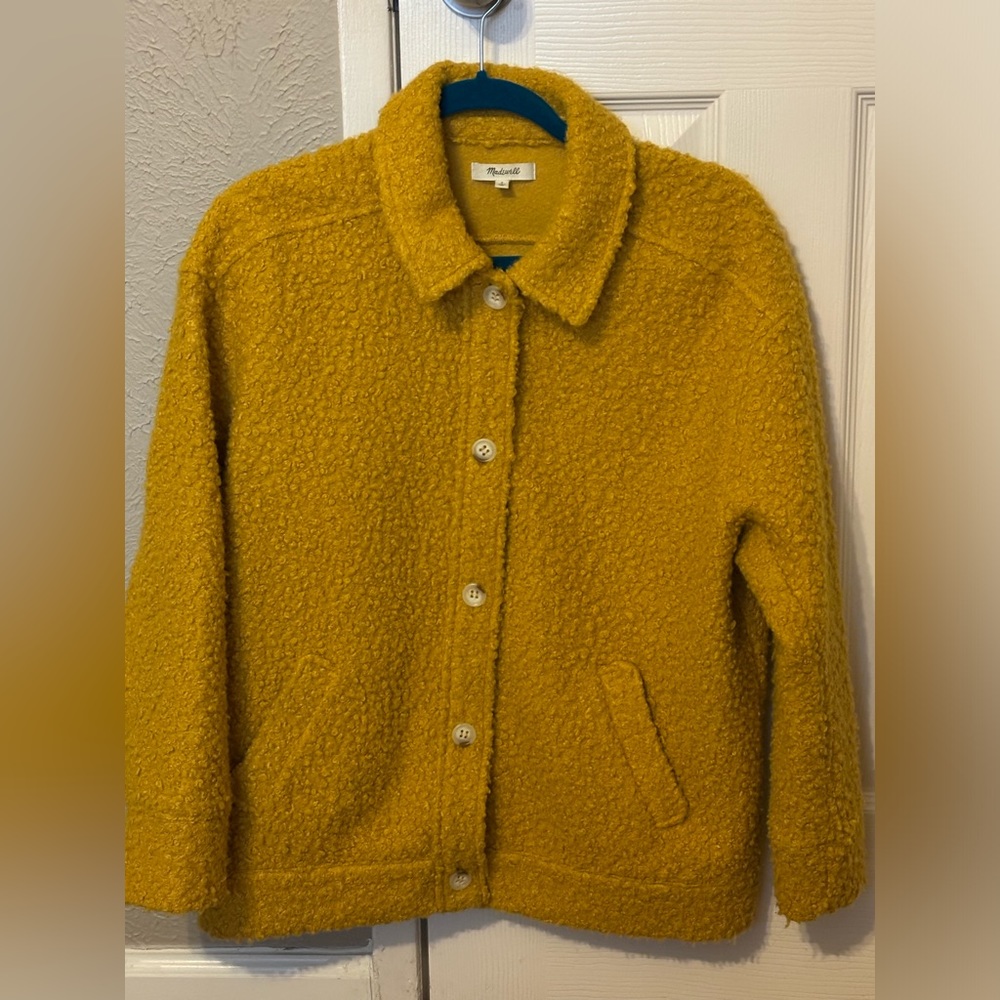 Madewell Bouclé Bomber Jacket in Medium